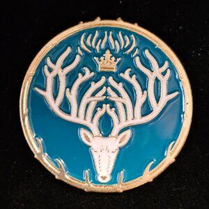 Throne of Glass Stag & Crown Enamel Pin